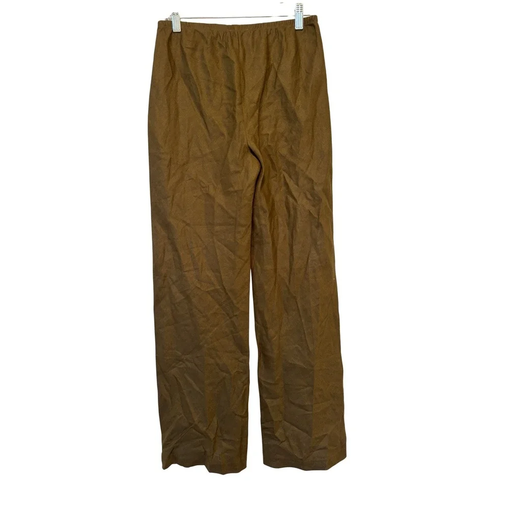 NWT Reformation Gale Linen Mid Rise Wide Leg Pants Dark Olive XS